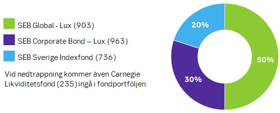 Bild av diagram för SEB:s Pensionsportfölj 50