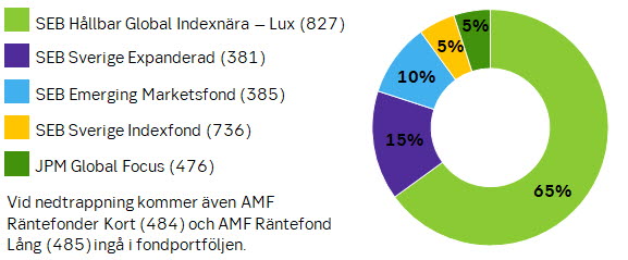 Bild på graf som visar portföljen.