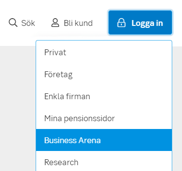 Logga in på Business Arena