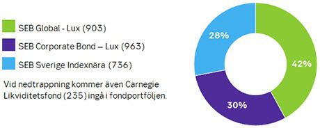 Bild av diagram för SEB:s Pensionsportfölj 70